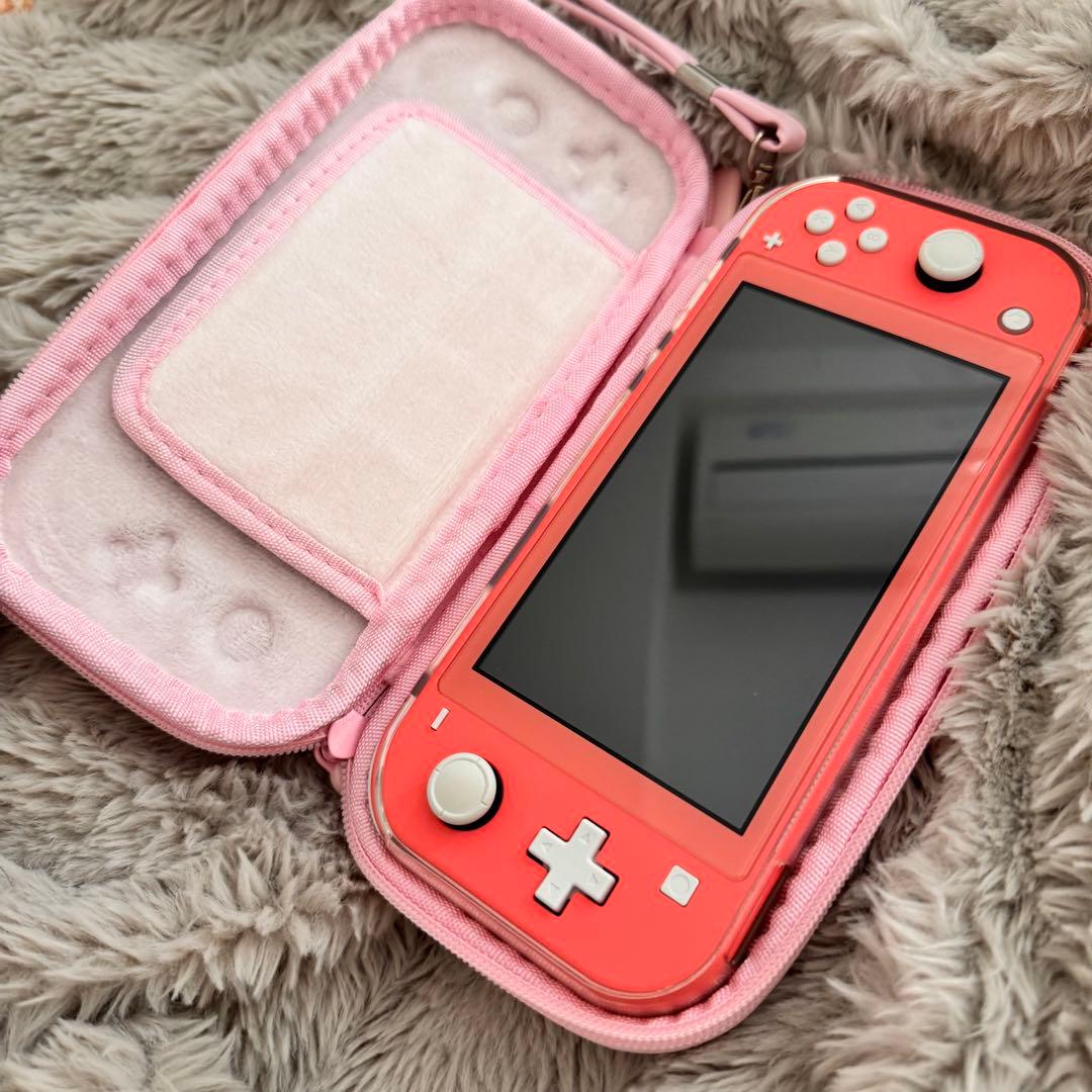 v*i様 Nintendo Switch Lite コーラルピンク 専用ケース付