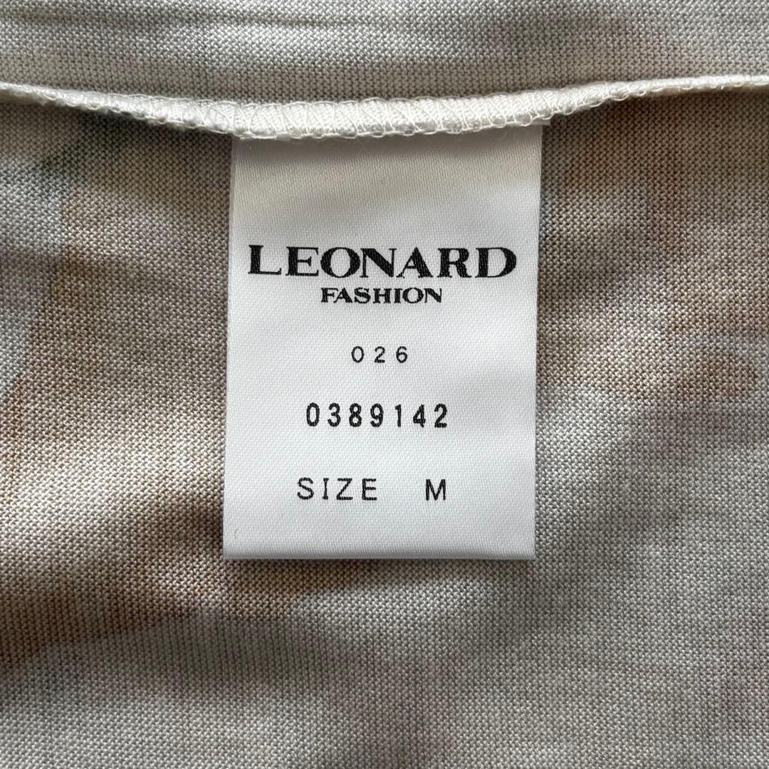 ＊未着用＊LEONARD レオナール M 花柄トップス 半袖 ウールシルク 上品