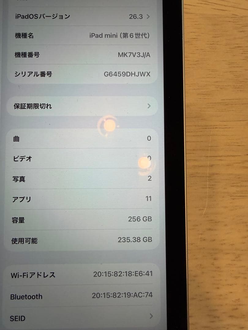 f*u様 Apple iPad mini (第6世代) 256GB Wi-Fiモ