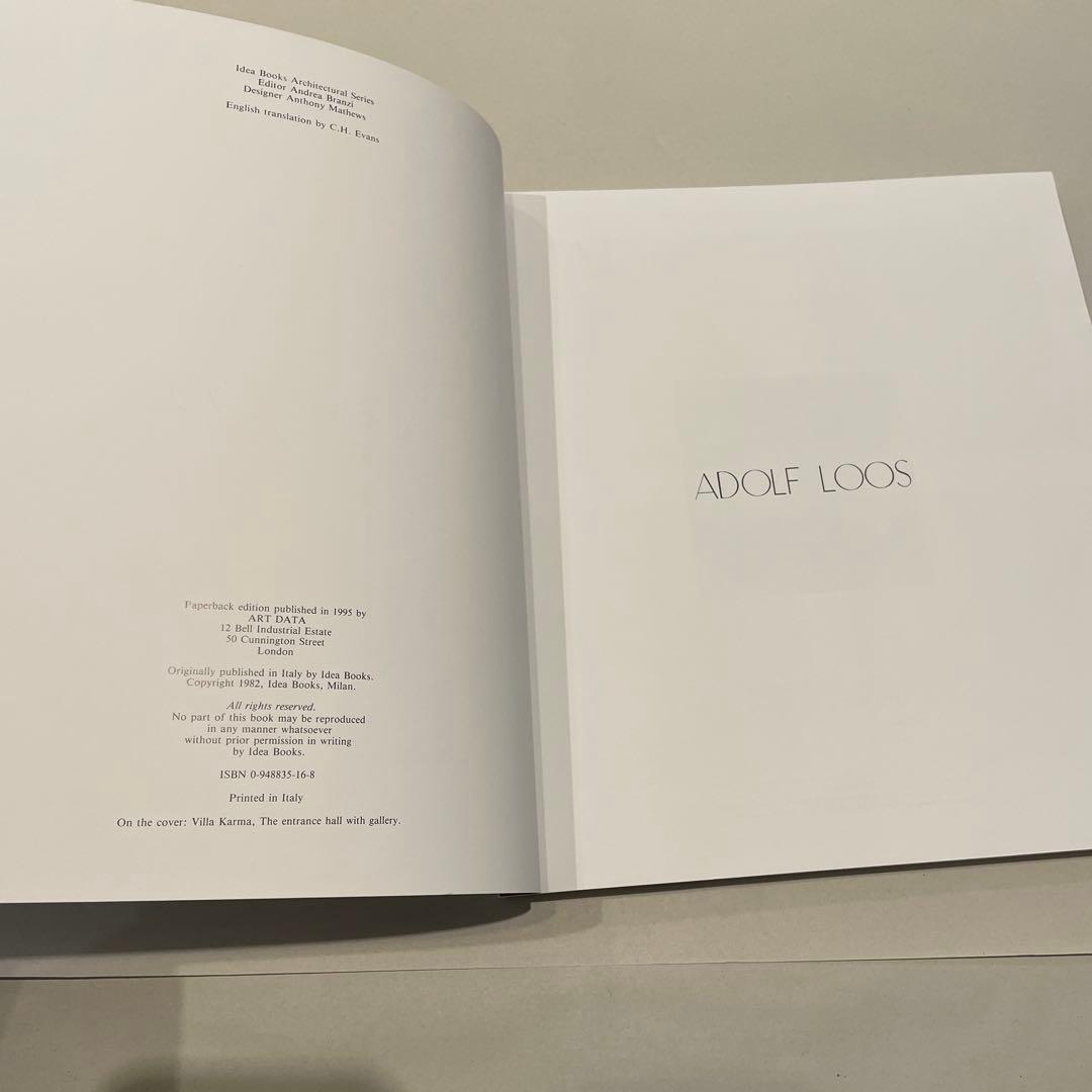 洋書 ADOLF LOOS benedetto gravagnuolo