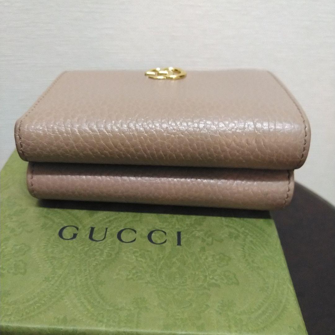 harIsanGUCCI ベージュ 三つ折り財布