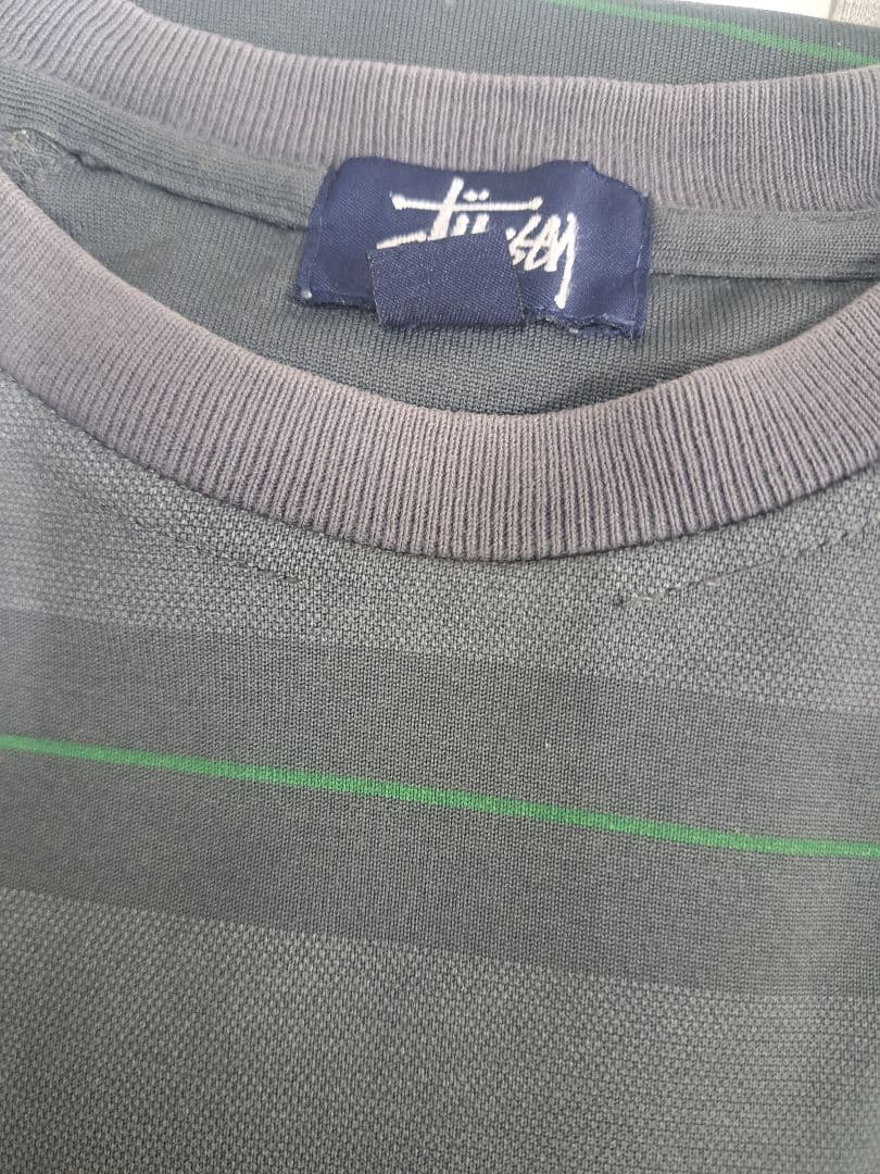 お*読様 90s　STUSSY　ボーダー　ポリコットンT　オールド　ヴィンテージ