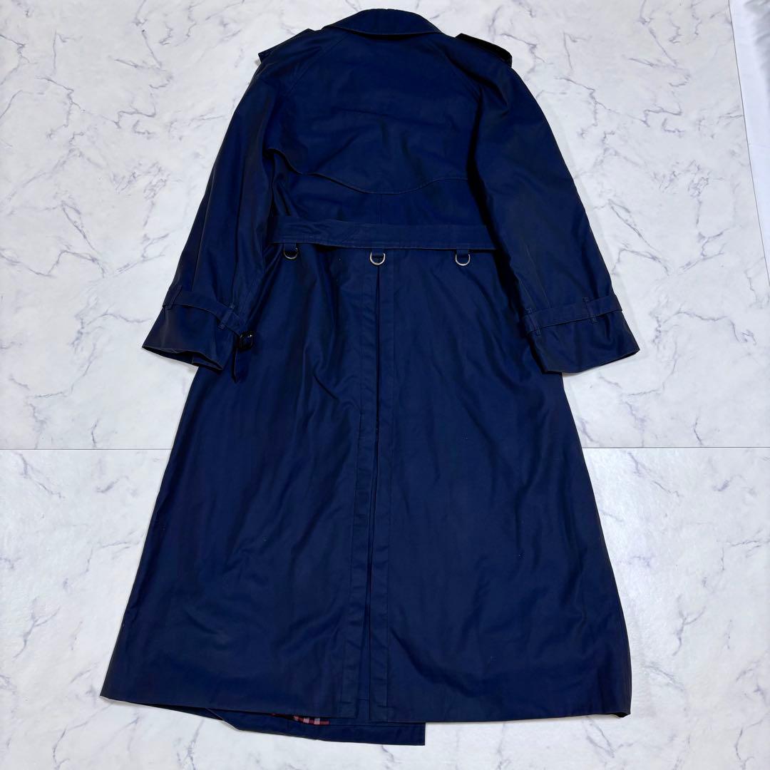 希少 バーバリー レディース トレンチコート XL 紺 超ロング丈 120cm