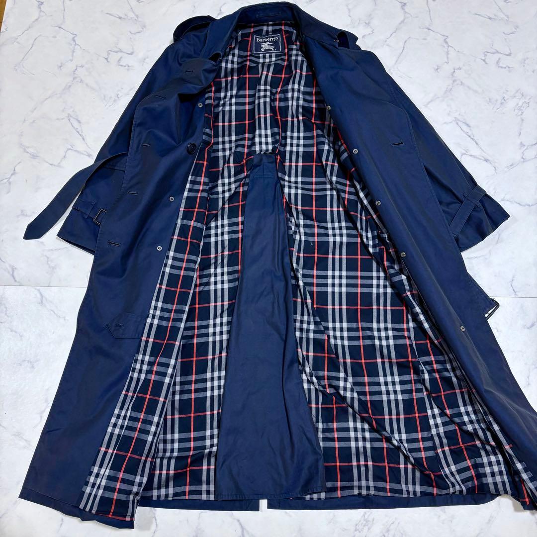 希少 バーバリー レディース トレンチコート XL 紺 超ロング丈 120cm