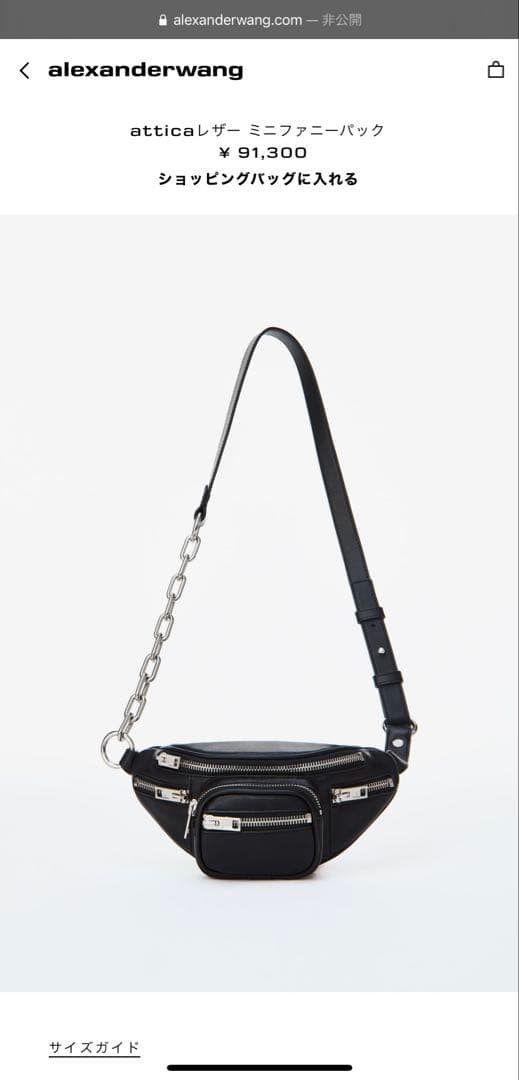 【定価 91,300円】Alexander Wang ファニーパック 美品