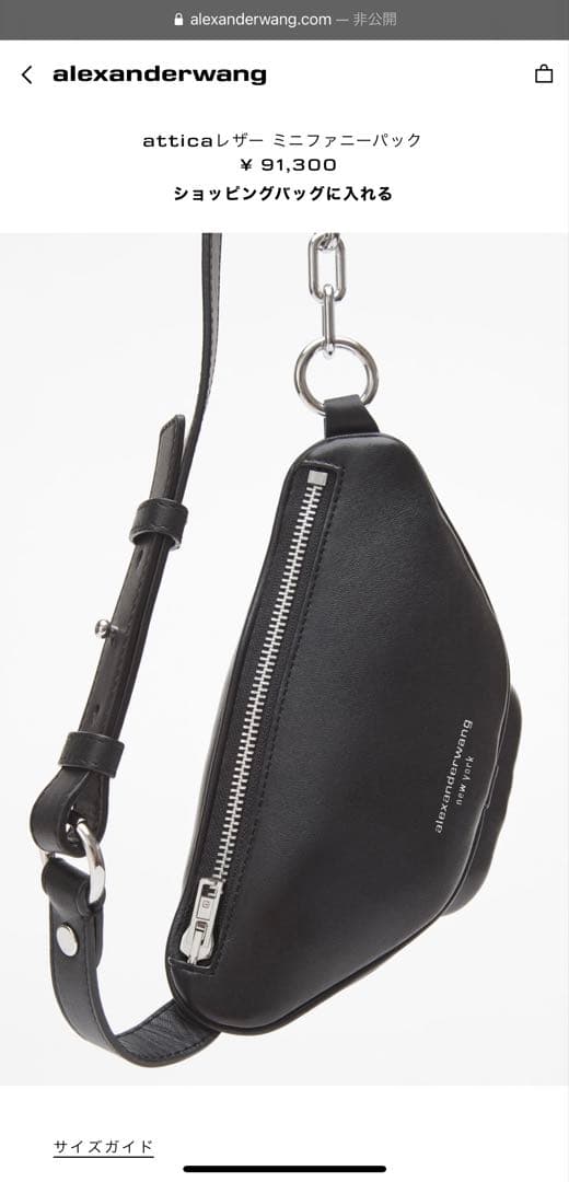 【定価 91,300円】Alexander Wang ファニーパック 美品