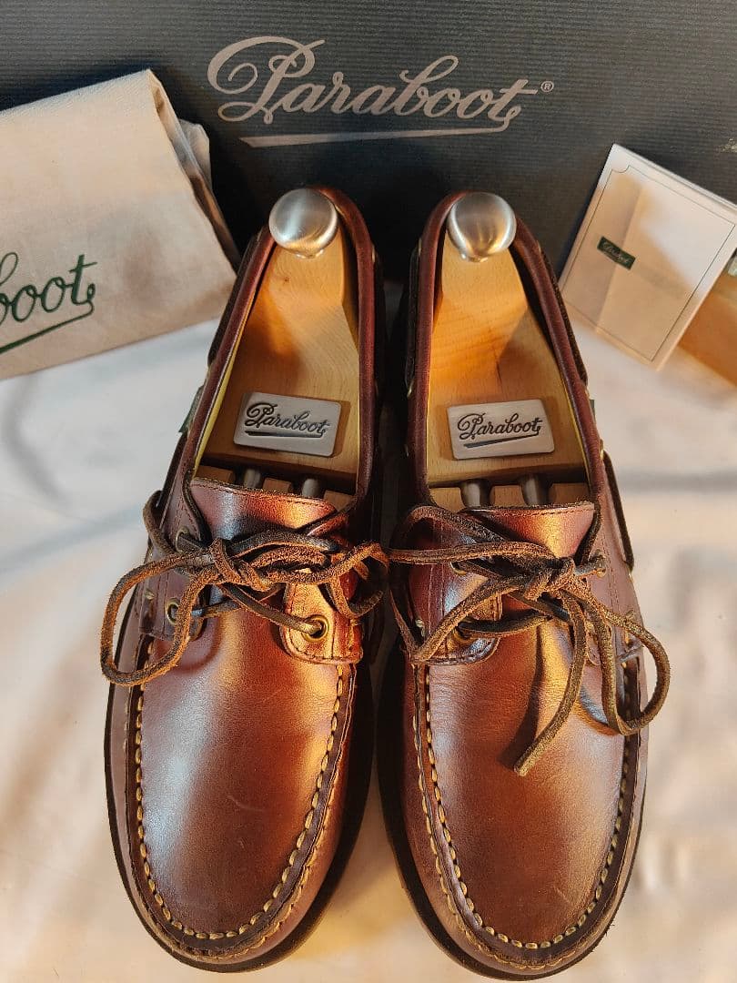 【極美品】PARABOOT　バース 高級革靴　デッキシューズ　フランス製 正規品