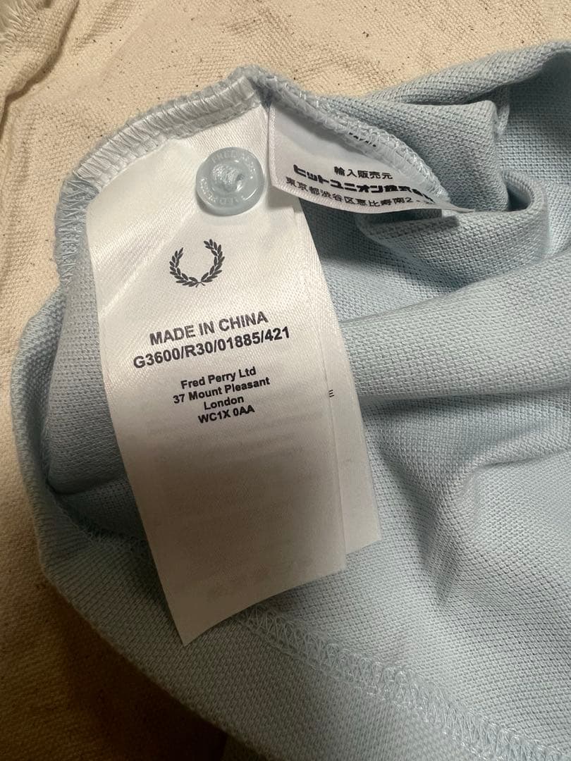 FredPerry フレッドペリー ポロシャツ G3600 ブルー 水色