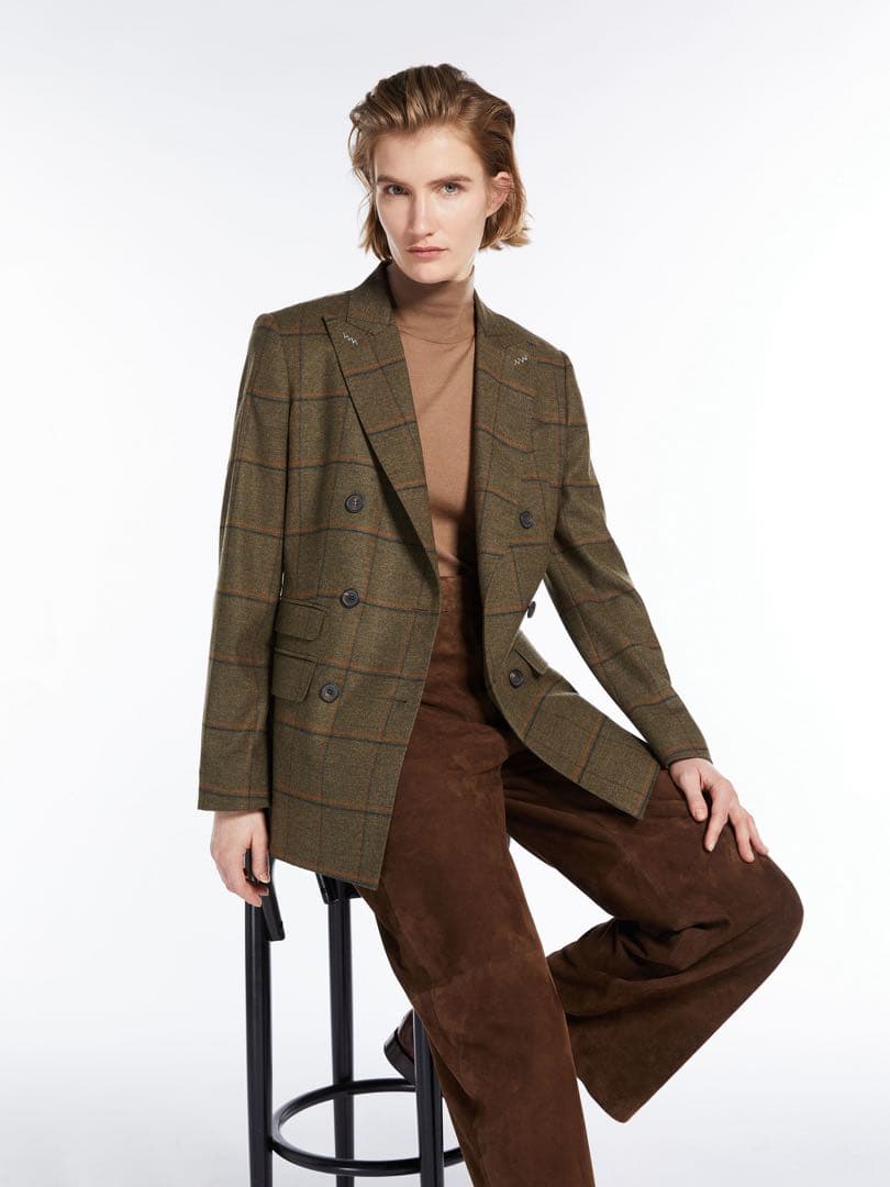 24AW MAXMARA 極美品 カシミヤ混 ダブルブレストジャケット 36