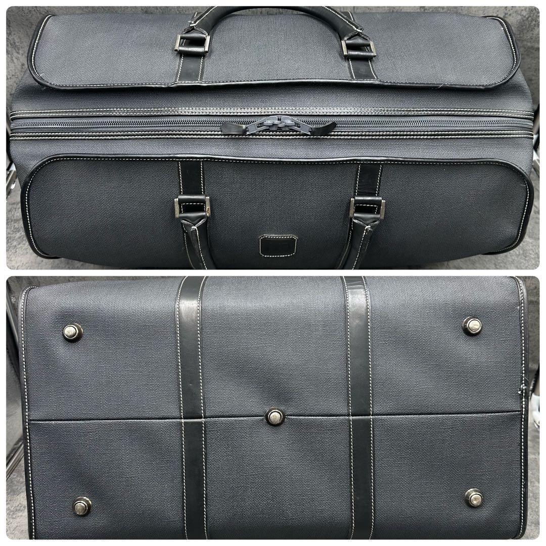 美品 ダンヒル ボストンバッグ レザー PVC トラベルバッグ 旅行 ハンド 灰