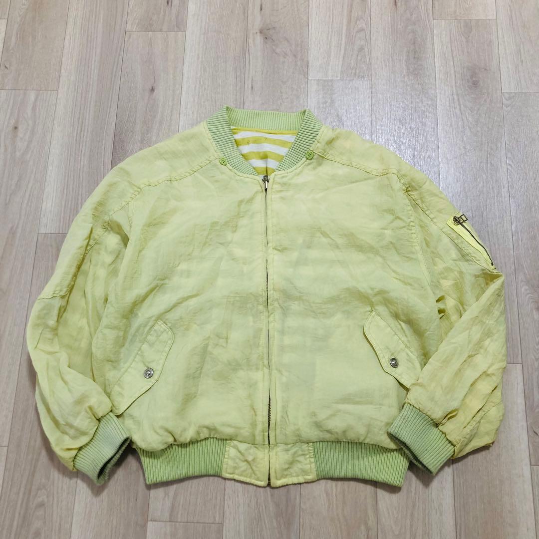 80s WHITE JOOLA ボンバージャケット型ブルゾン M-Lリバーシブル