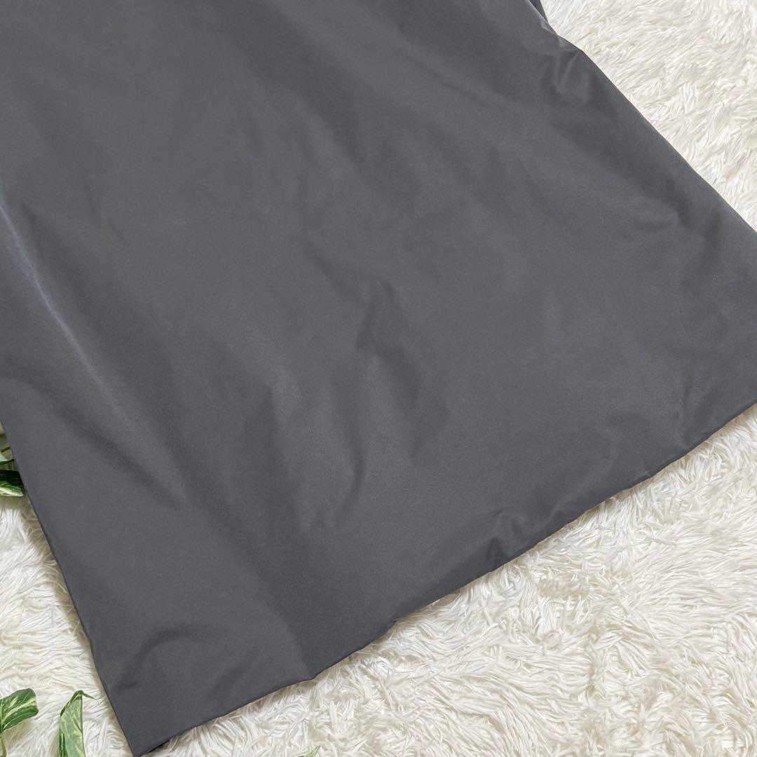 美品　CLOVE　スタンドカラーコート　ジップアップ　アウター　ロング丈　グレー