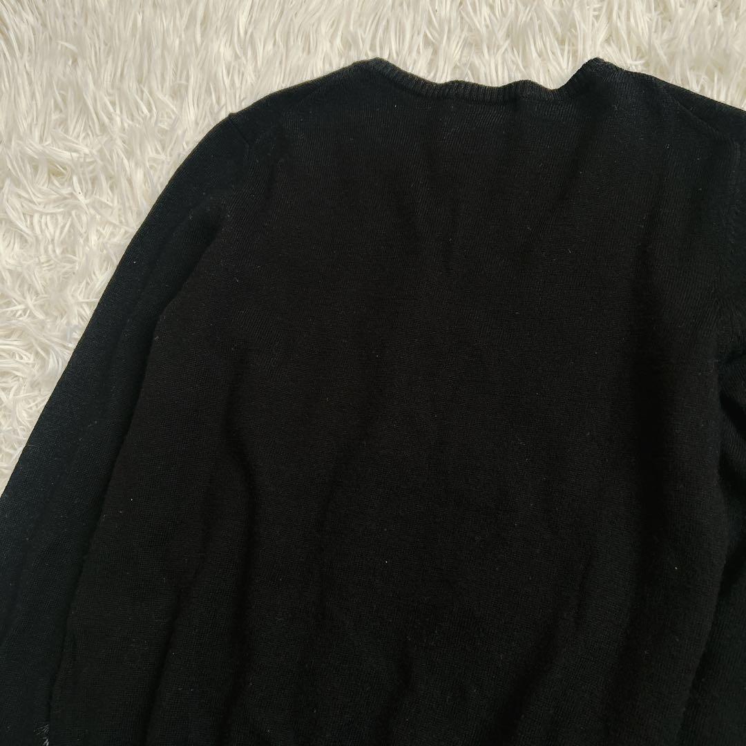Burberry BlueLabel ノバチェック カーディガン　毛　ロゴ　黒