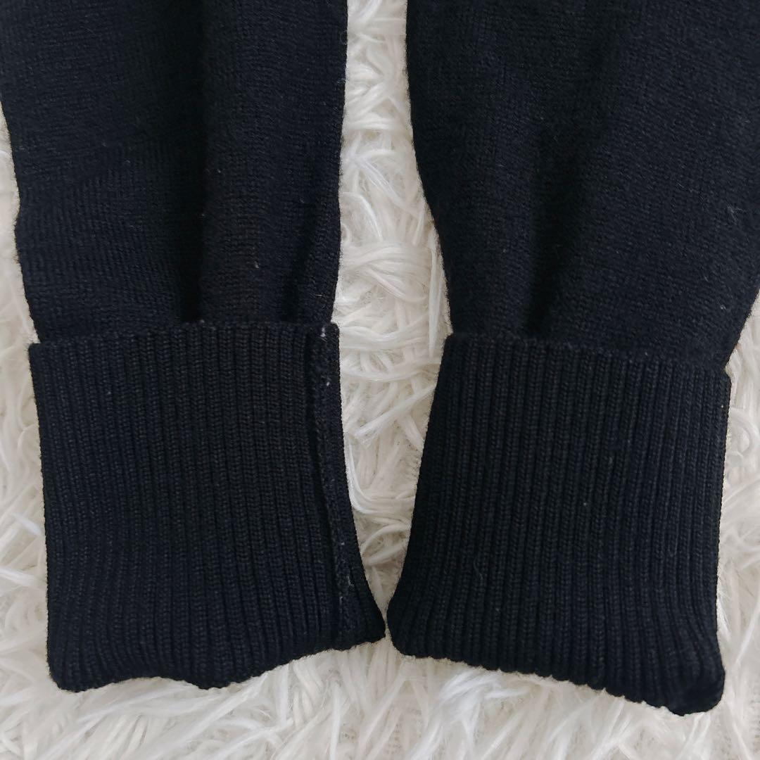 Burberry BlueLabel ノバチェック カーディガン　毛　ロゴ　黒
