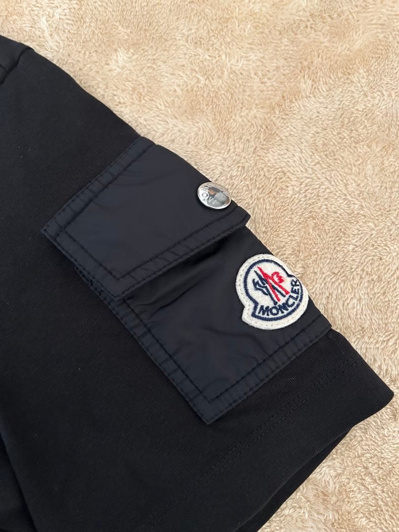 【美品 希少XS】MONCLER モンクレール ロゴTシャツ ブラック