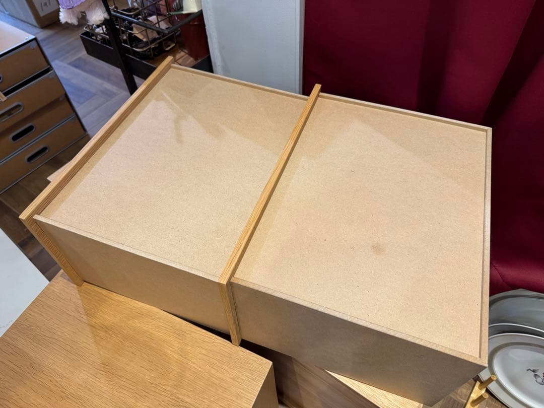 B8038【無印良品】スタッキングチェスト 引出し ２段 オーク材突板