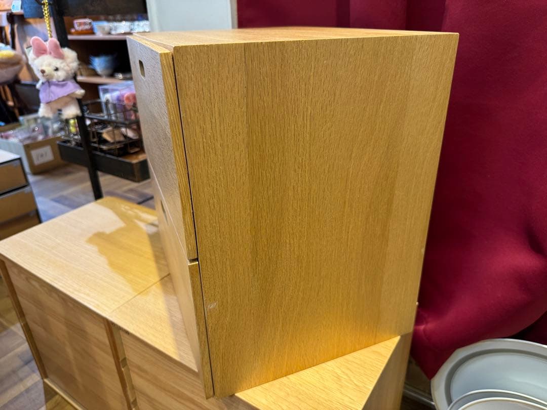 B8038【無印良品】スタッキングチェスト 引出し ２段 オーク材突板