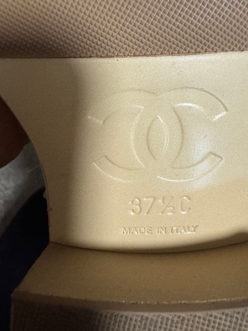 CHANEL ベージュ ロングブーツ 37.5C