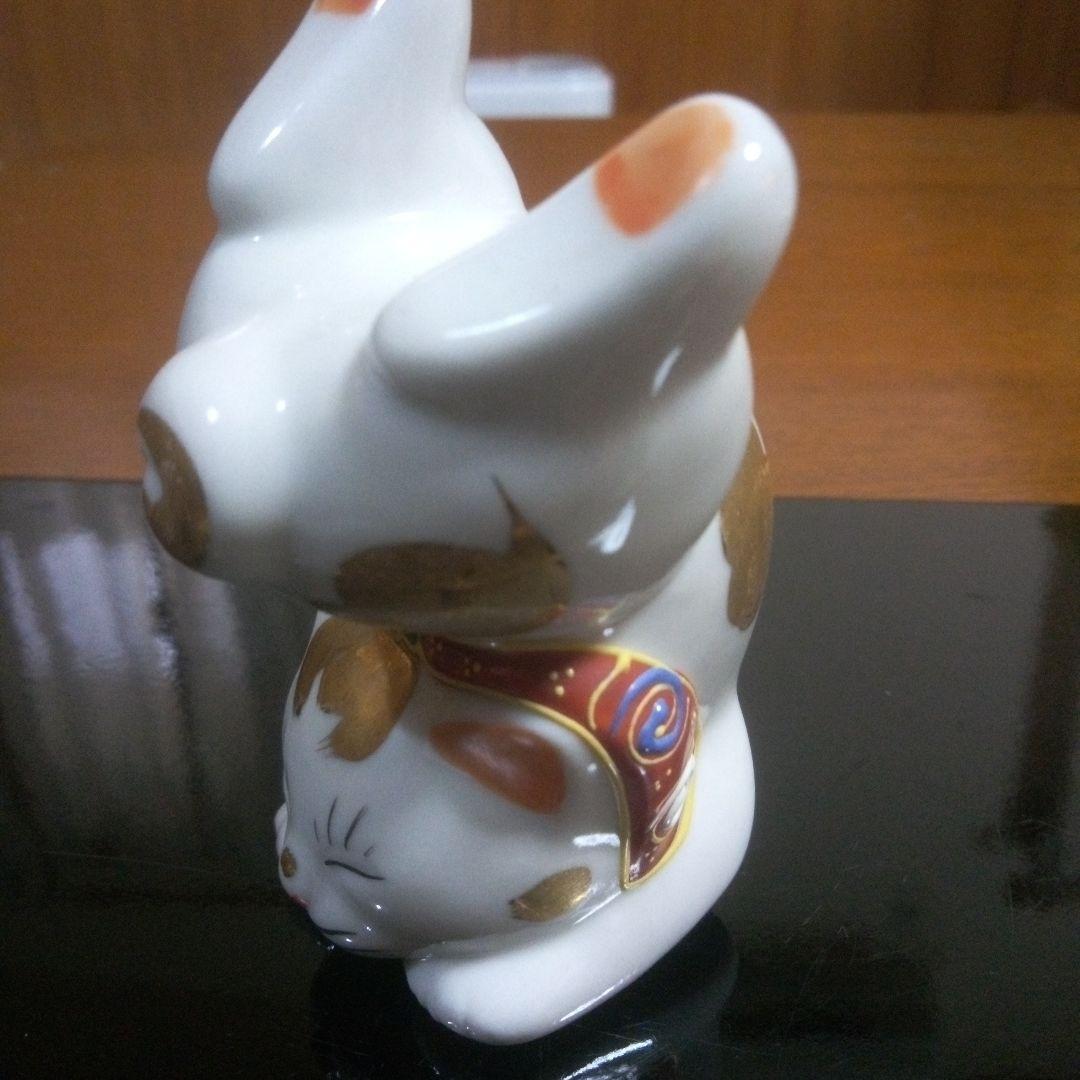 九谷焼　逆立ち猫