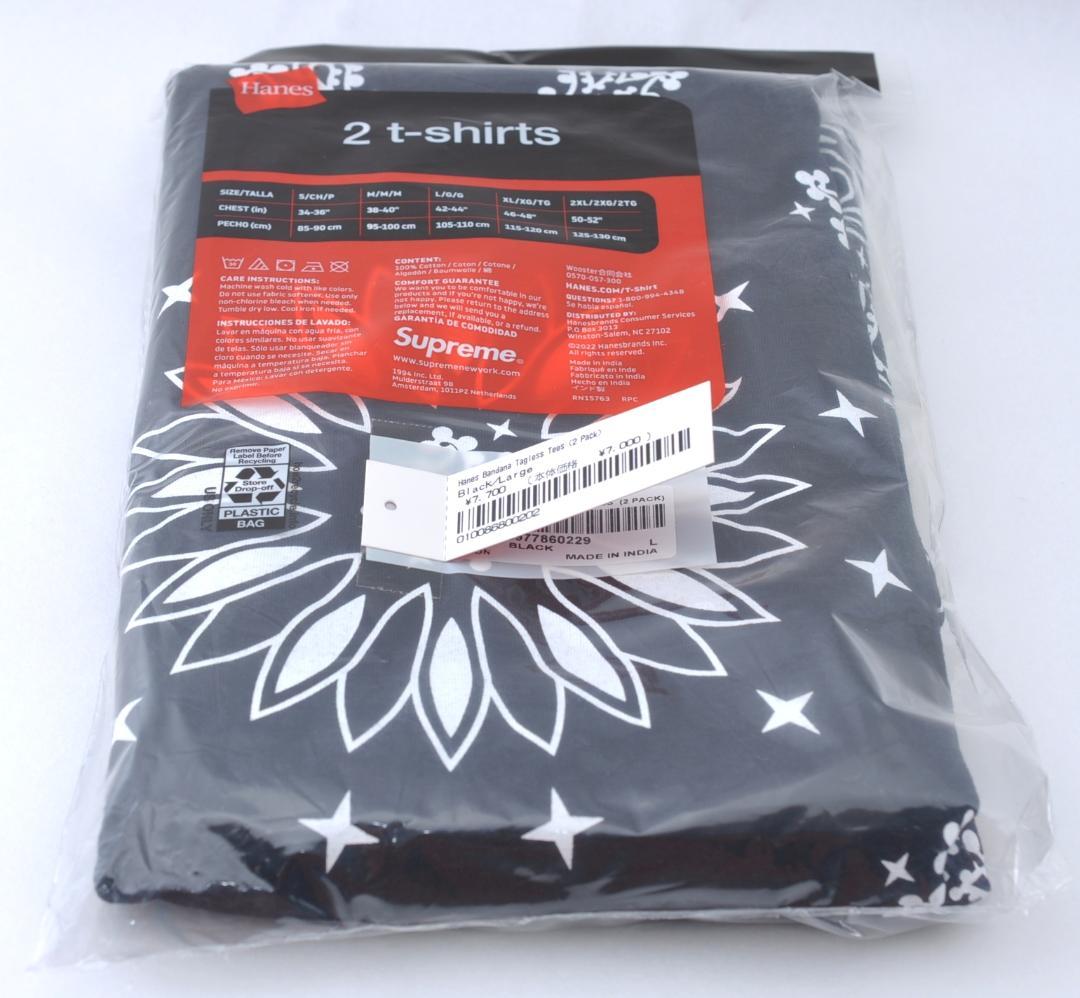 Supreme x Hanes Bandana Tシャツ 2枚 黒 TA2583