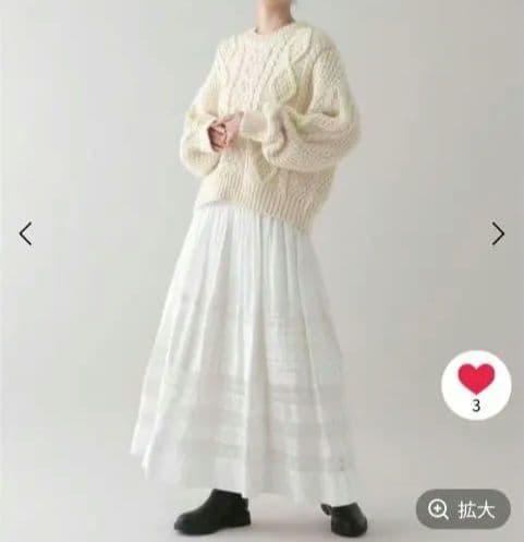 miho　studio CLIPレースギャザースカート