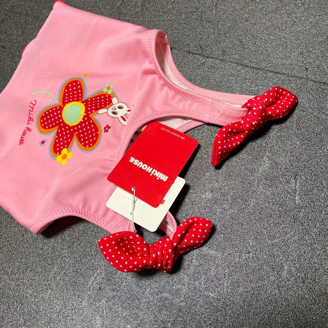 新品タグ付❤️ミキハウス うさこ・リボン〜セパレート水着❤️110定価9,030円