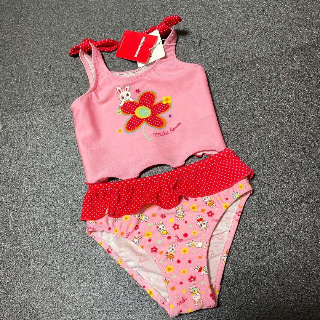 新品タグ付❤️ミキハウス うさこ・リボン〜セパレート水着❤️110定価9,030円