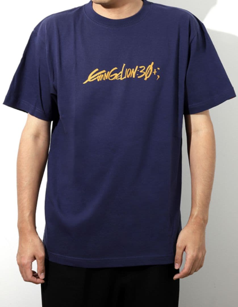 【EVANGELION:30+；】Tシャツ・ロゴ/紺　M エヴァ　フェス