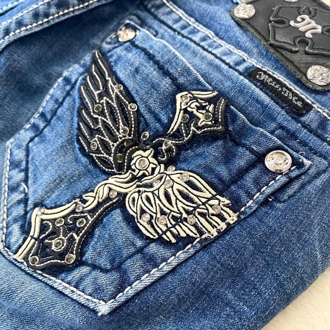 Miss Me ✨美品✨ フレア ブーツカット ビジュースタッズ 27 ロゴ