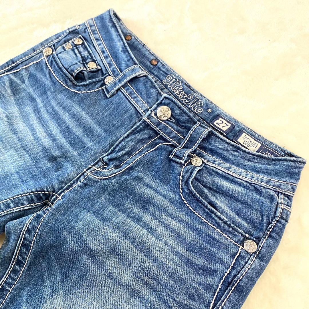 Miss Me ✨美品✨ フレア ブーツカット ビジュースタッズ 27 ロゴ