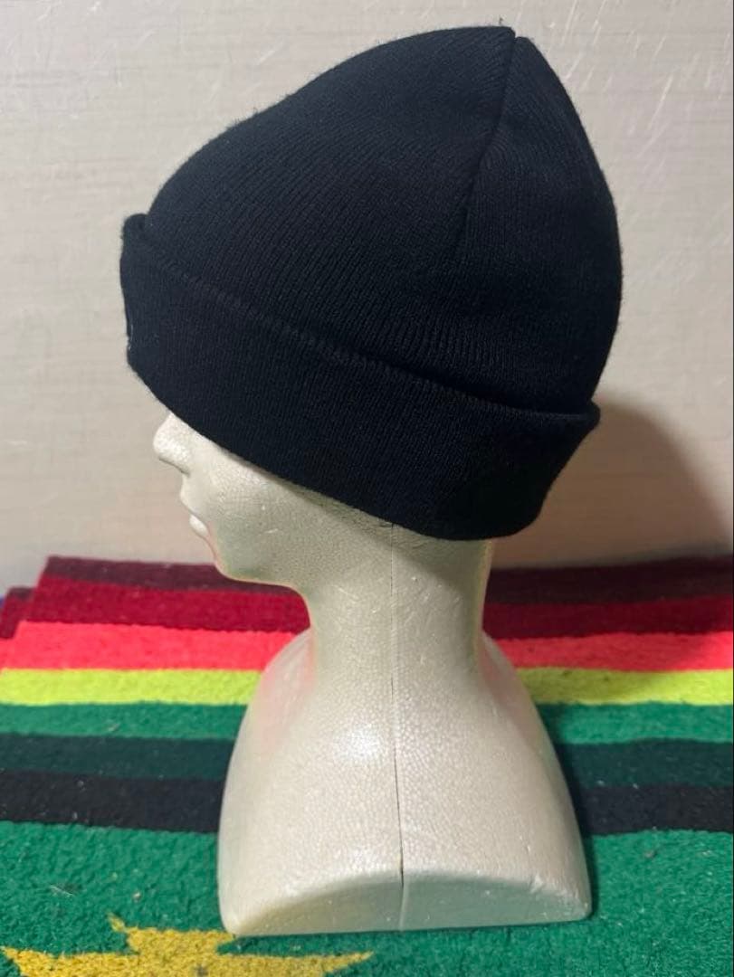 極美品 STUSSY シャネルロゴ 刺繍 ビーニー ニット帽 ブラック USA製