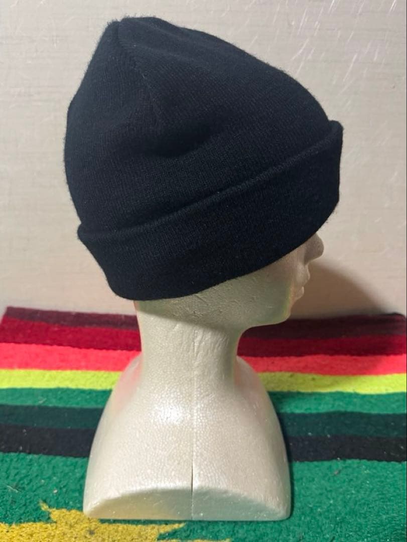 極美品 STUSSY シャネルロゴ 刺繍 ビーニー ニット帽 ブラック USA製
