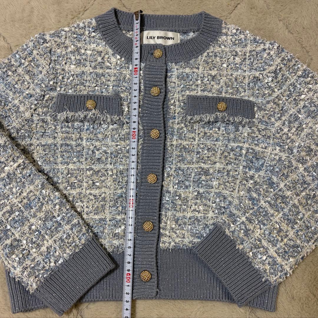 リリーブラウン ツイードカーディガン ジャケット シュシュセット