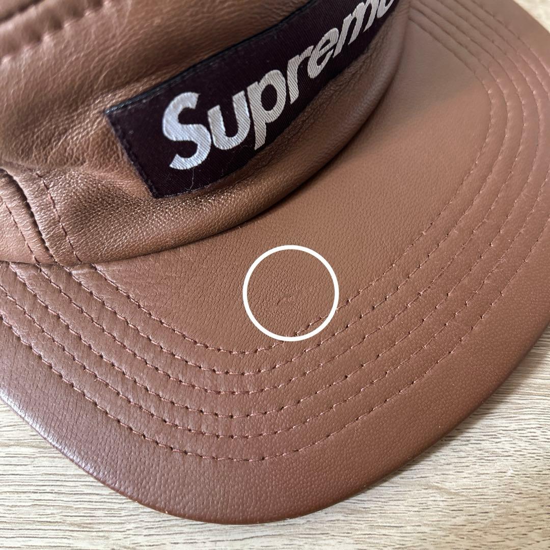 【大内】Supreme シュプリーム　レザーキャップ　ブラウン