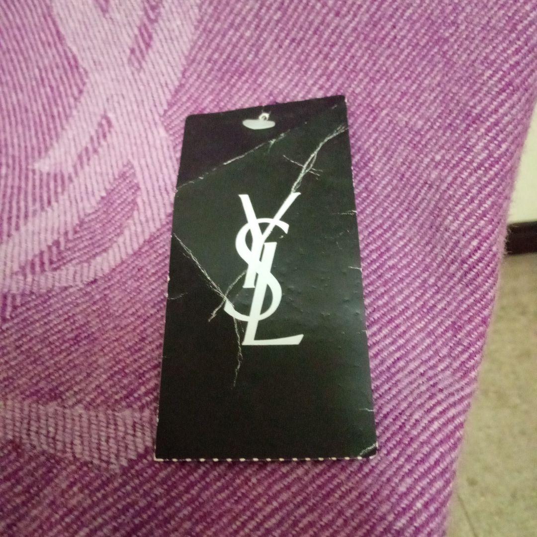 YSL　イヴサンローラン　ストール　ひざかけ　 ウール100%　西川産業　紫