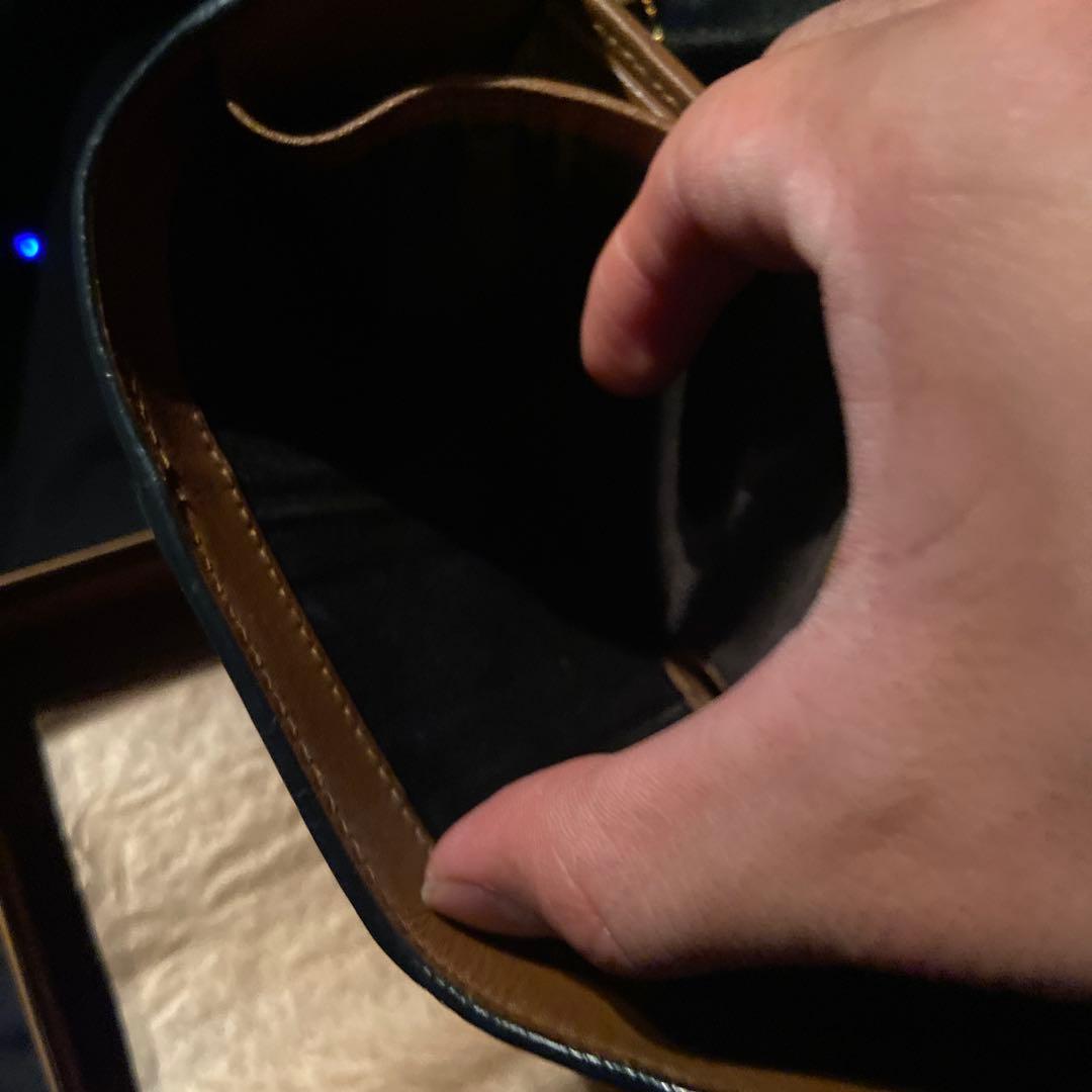 GUCCI 三つ折り財布 ベージュ/ネイビー