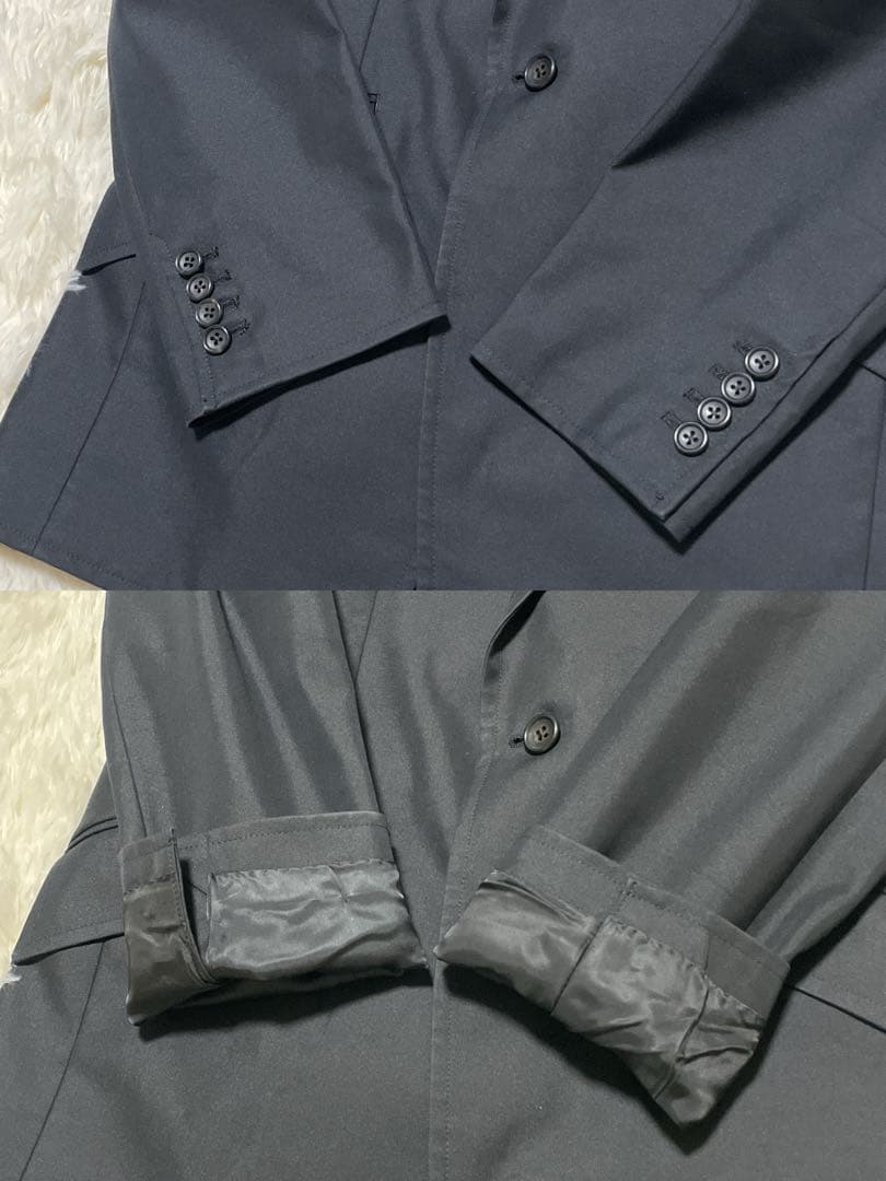 美品 5351プールオム ジャケット パンツ セットアップ スーツ ブラック L