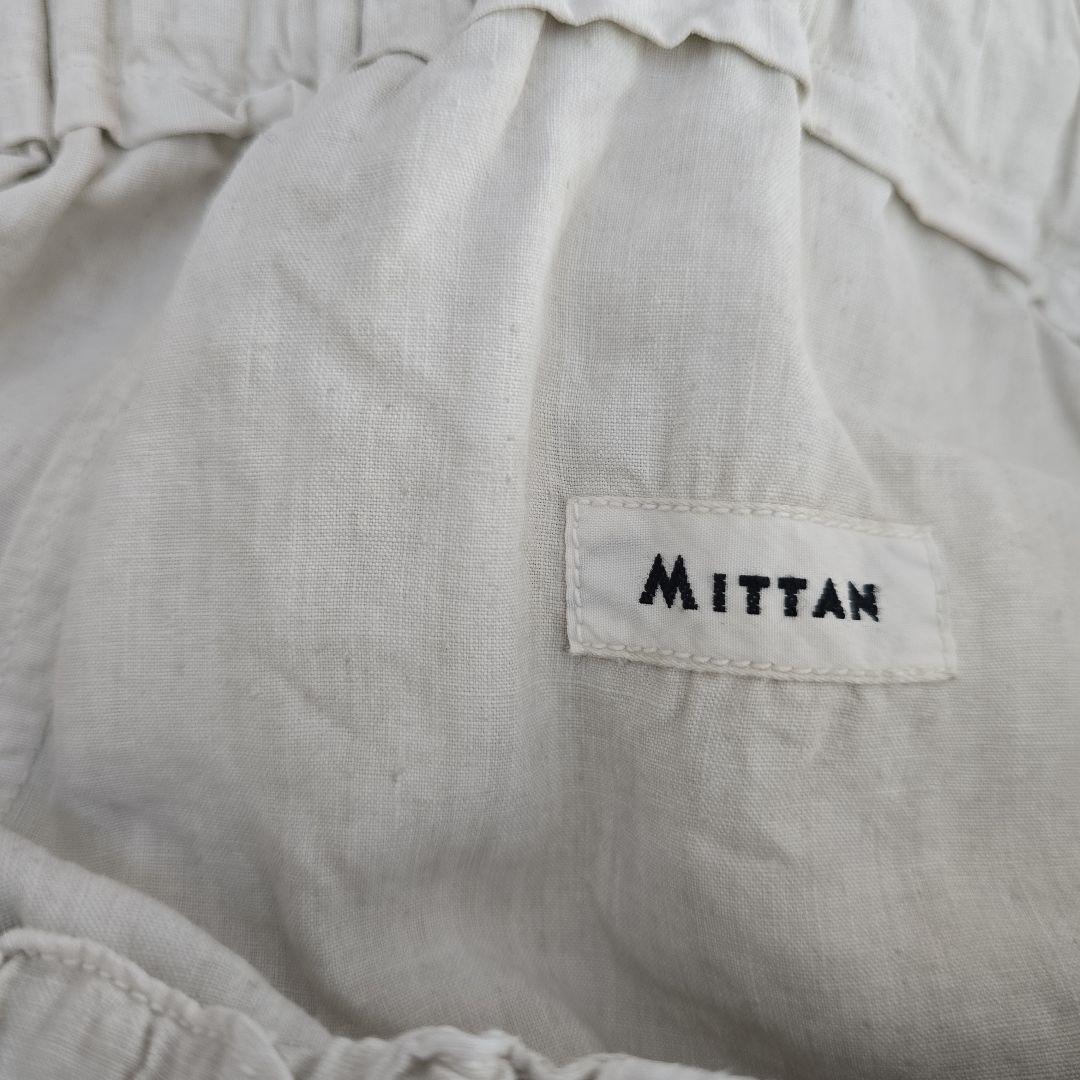 mittan 大麻ワイドパンツ高密度　ベンガラ白