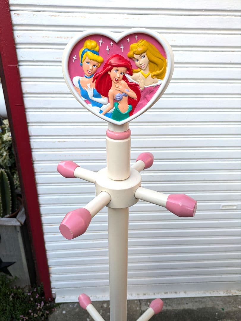 ディズニープリンセス　ポールハンガー ハンガーラック　木製　回転式