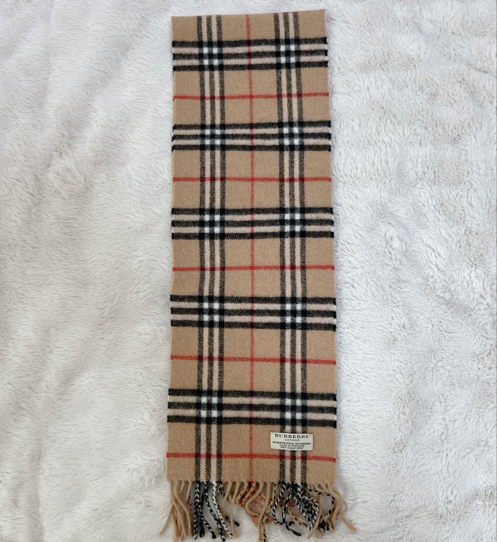 BURBERRY バーバリー マフラー ノバチェック 混紡 ベージュ