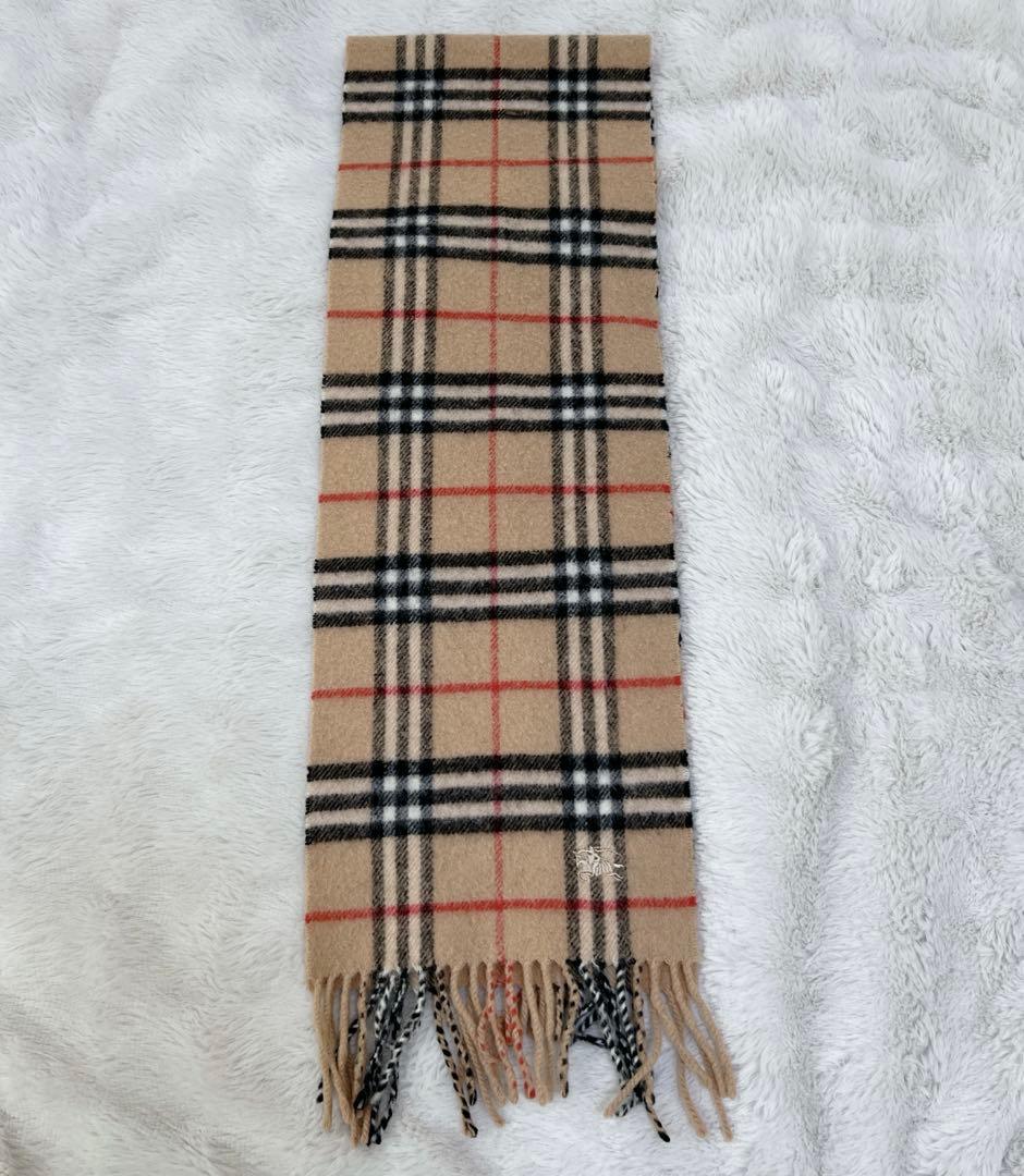 BURBERRY バーバリー マフラー ノバチェック 混紡 ベージュ