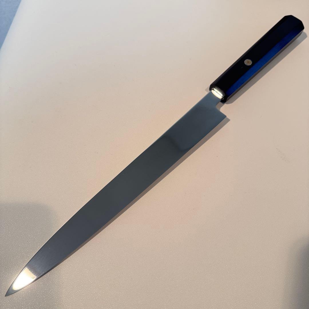 270mm 柳刃包丁 鏡面　黒檀八角柄 刺身包丁 全鋼　和包丁【鞘付き】/