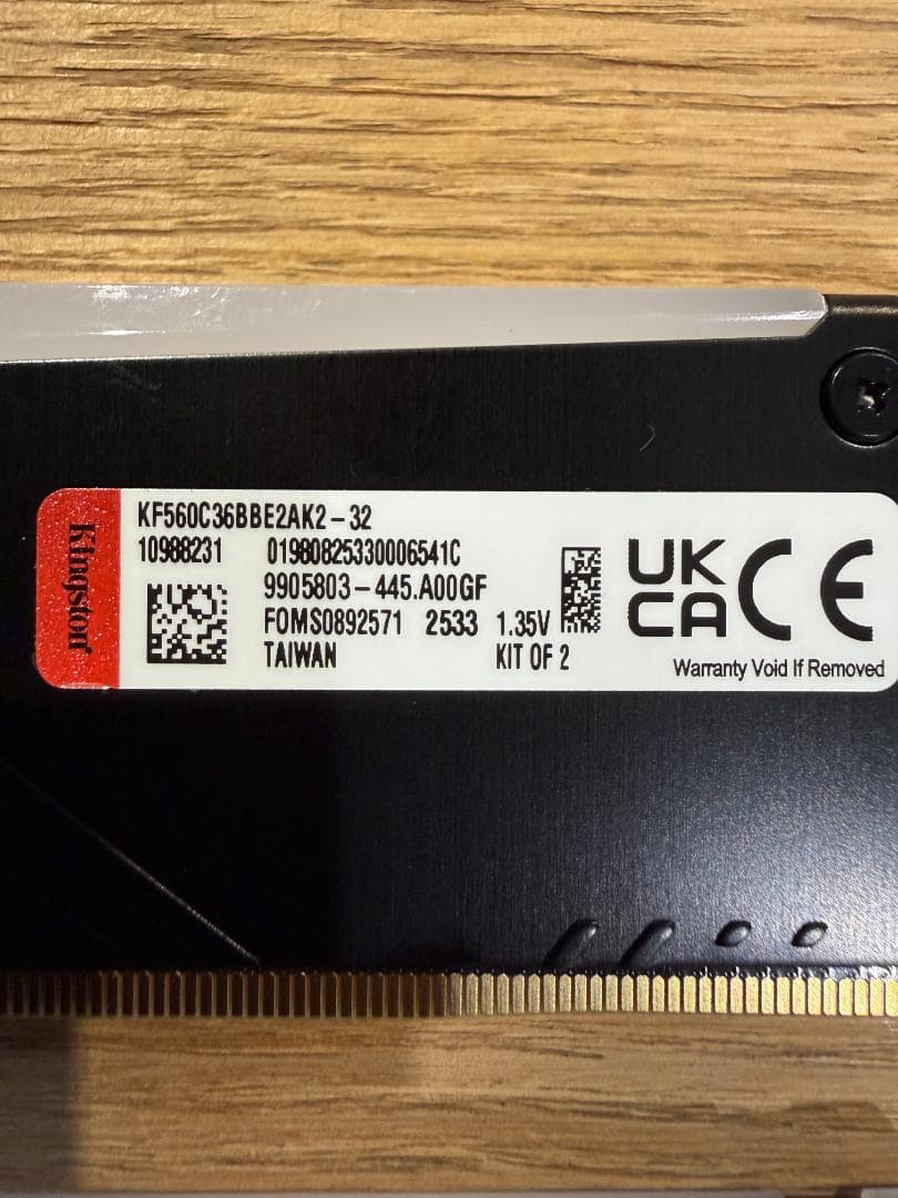 【極美品】Kingston FURY RGB DDR5-6000 32GB