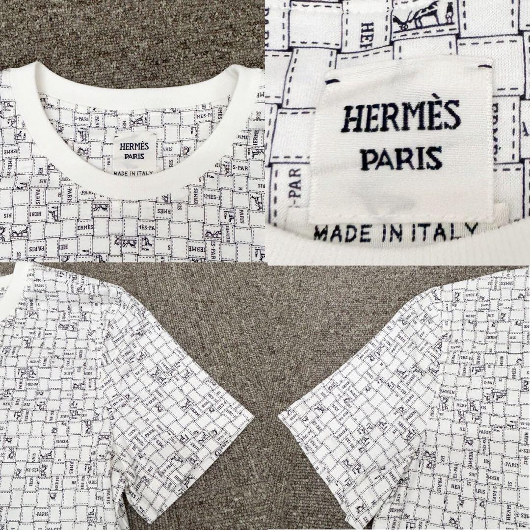 HERMES　エルメス　ボルデュック　コットン　Tシャツ サイズ38 ロゴ