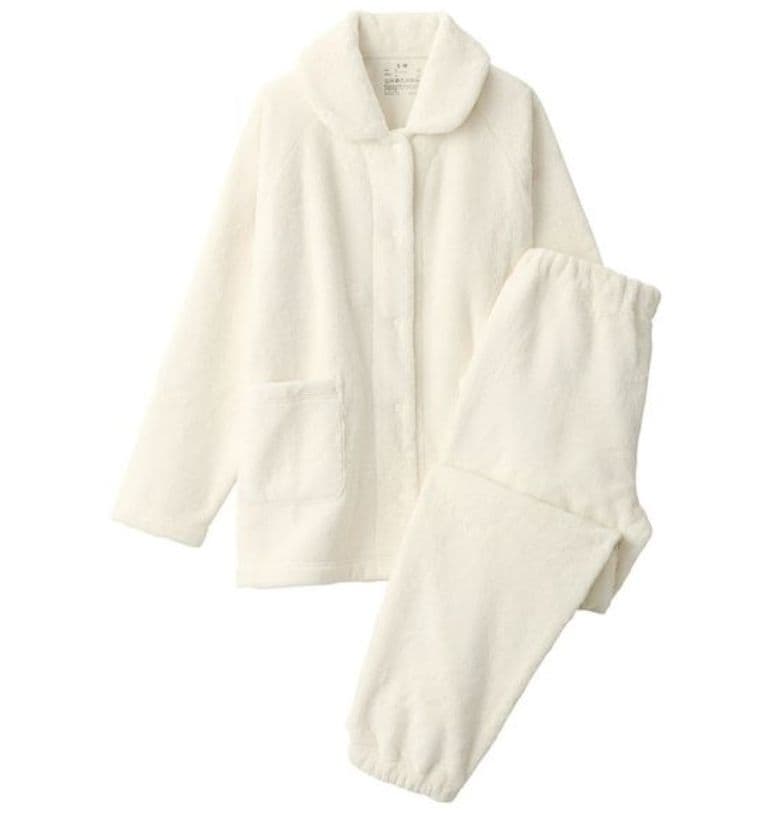 静電気が起きにくい 着る毛布パジャマ XL 無印 MUJI アイボリー 婦人