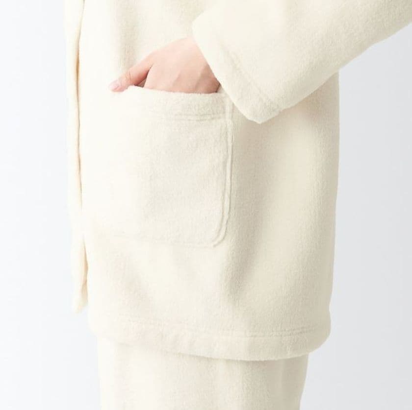 静電気が起きにくい 着る毛布パジャマ XL 無印 MUJI アイボリー 婦人