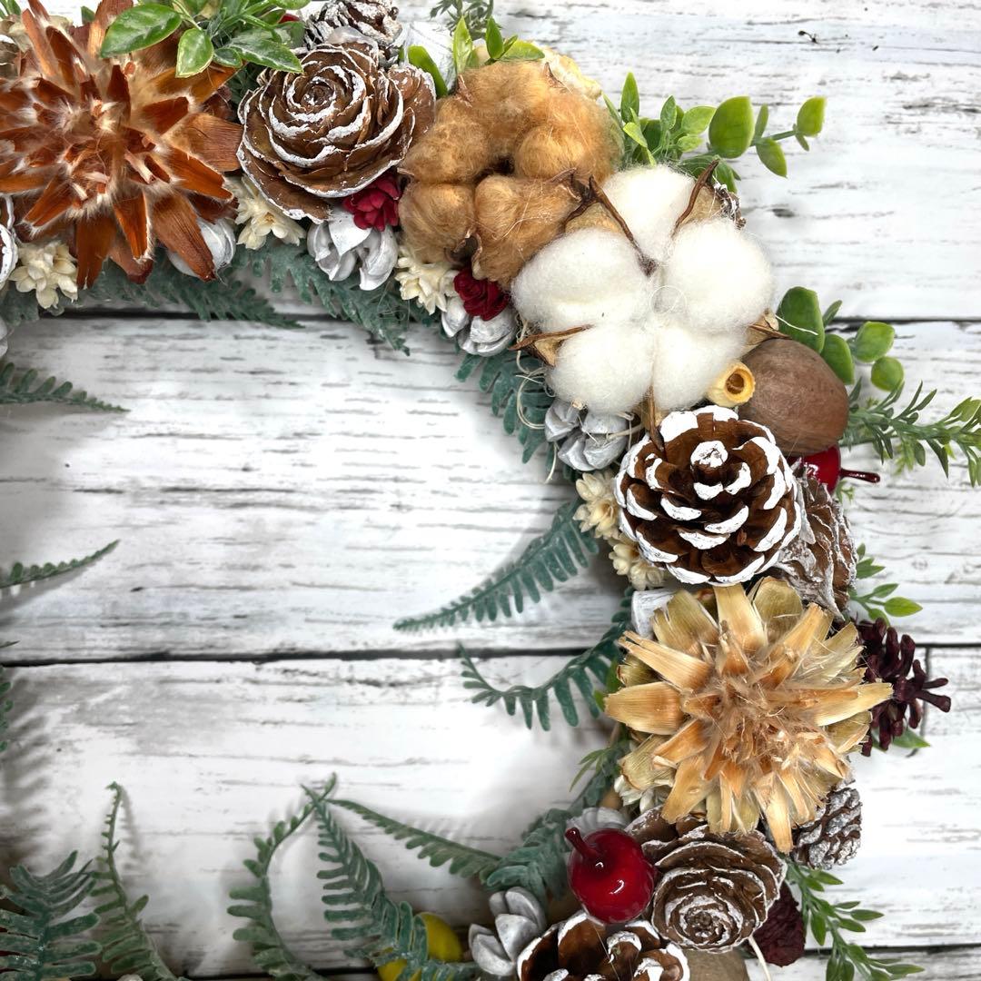♡うさぎのしっぽ♪森の中のクリスマスリース＊アーティフィシャルフラワー＊