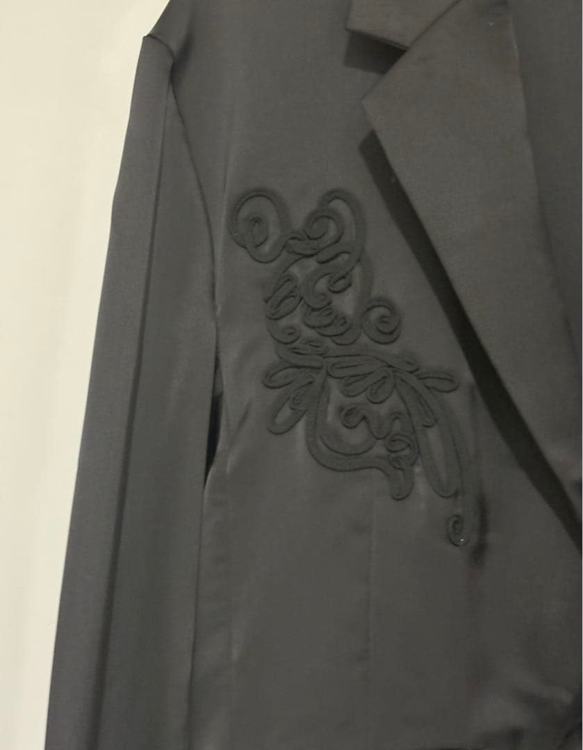 Knuth Marf embroidered satin jacket ブラック