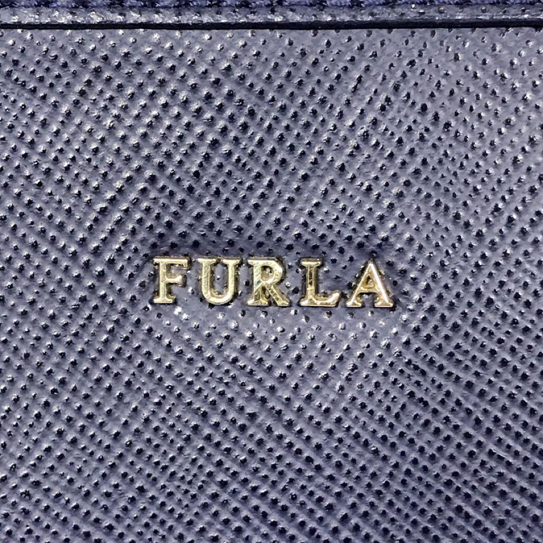 フルラ　FURLA　ハンドバッグ　ボストンバッグ　レザー　ネイビー