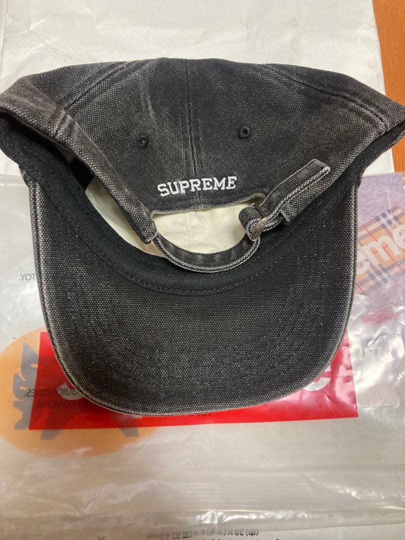 SUPREME ピグメントsロゴ6パネルブラック キャップ24FW